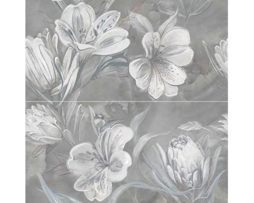 Azori Opale Grey Flower 63х63 панно