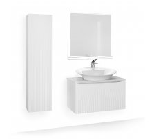 Зеркало LAPARET Bianca белое 80х80 влагостойкое, подсветка, димер и антизапотевание (подогрев)