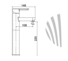 Смеситель для раковины LAPARET LEGNA высокий N3014402LPT