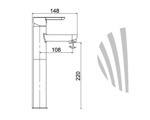 Смеситель для раковины LAPARET LEGNA высокий N3014402LPT