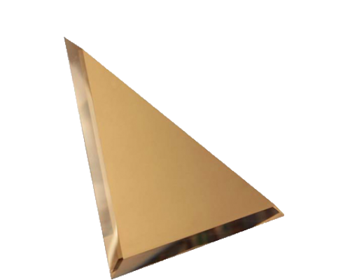 ДСТ Треугольная зеркальная бронзовая плитка с фацетом 10мм ТЗБ1-02 - 200х200 мм/10шт