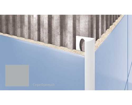 Профиль для плитки CEZAR внешний 10мм серебро Cezar