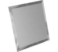 ДСТ Квадратная зеркальная серебряная плитка с фацетом 10мм КЗС1-02 - 200х200 мм/10шт