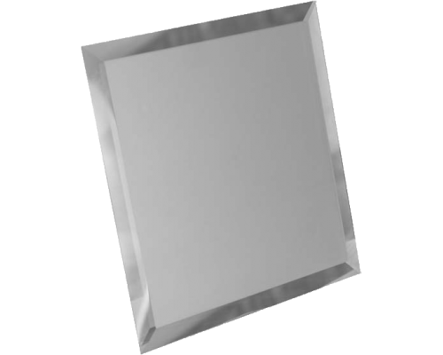 ДСТ Квадратная зеркальная серебряная плитка с фацетом 10мм КЗС1-02 - 200х200 мм/10шт