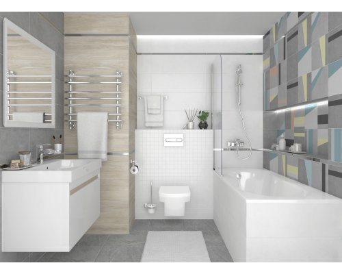 Laparet Cement Плитка настенная белый 25х75 Laparet Cement Плитка настенная белый 25х75