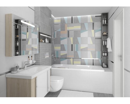 Laparet Cement Плитка настенная белый 25х75 Laparet Cement Плитка настенная белый 25х75