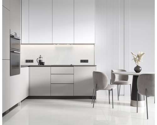 Ceradim Onyx Royal Cloud Керамогранит светло-серый 80х80 Полированный