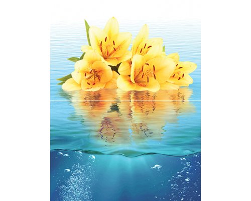 Муза-Керамика P2-2 Ocean flowers P2-2D240 Панно из 2-х плиток 30х40