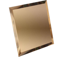 ДСТ Квадратная зеркальная бронзовая плитка с фацетом 10мм КЗБ1-01 - 180х180 мм/10шт