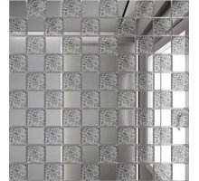 ДСТ Мозаика зеркальная Серебро + Хрусталь С50Х50 ДСТ 25 х 25/300 x 300 мм (10шт) - 0,9